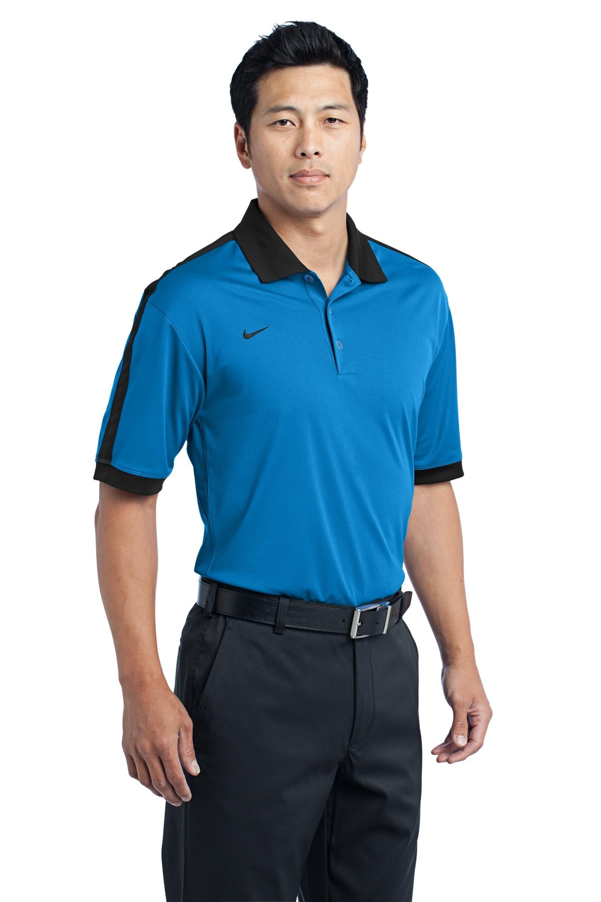 DISCONTINUED Nike Dri-FIT N98 Polo. 474237 - Signal Blue/Black - three_q