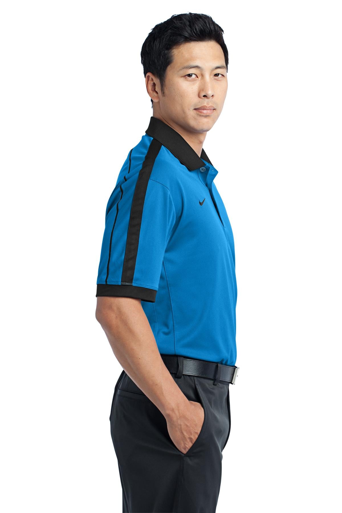 DISCONTINUED Nike Dri-FIT N98 Polo. 474237 - Signal Blue/Black - side