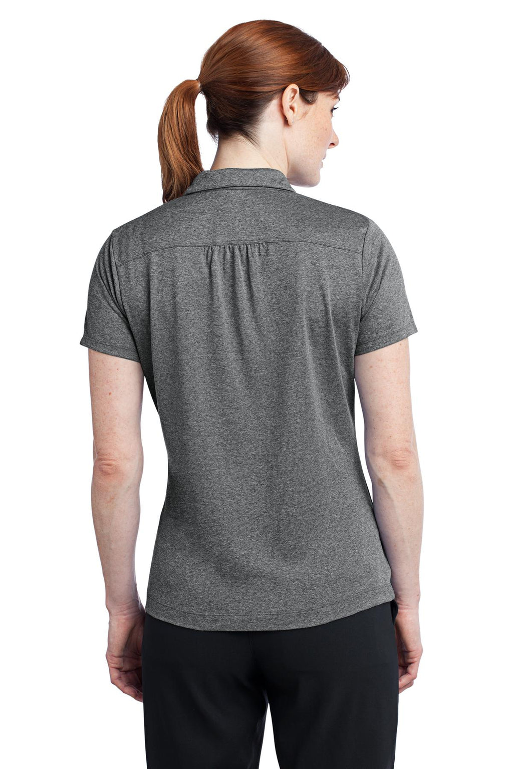 DISCONTINUED Nike Ladies Dri-FIT Heather Polo. 474455 - Carbon Heather - back