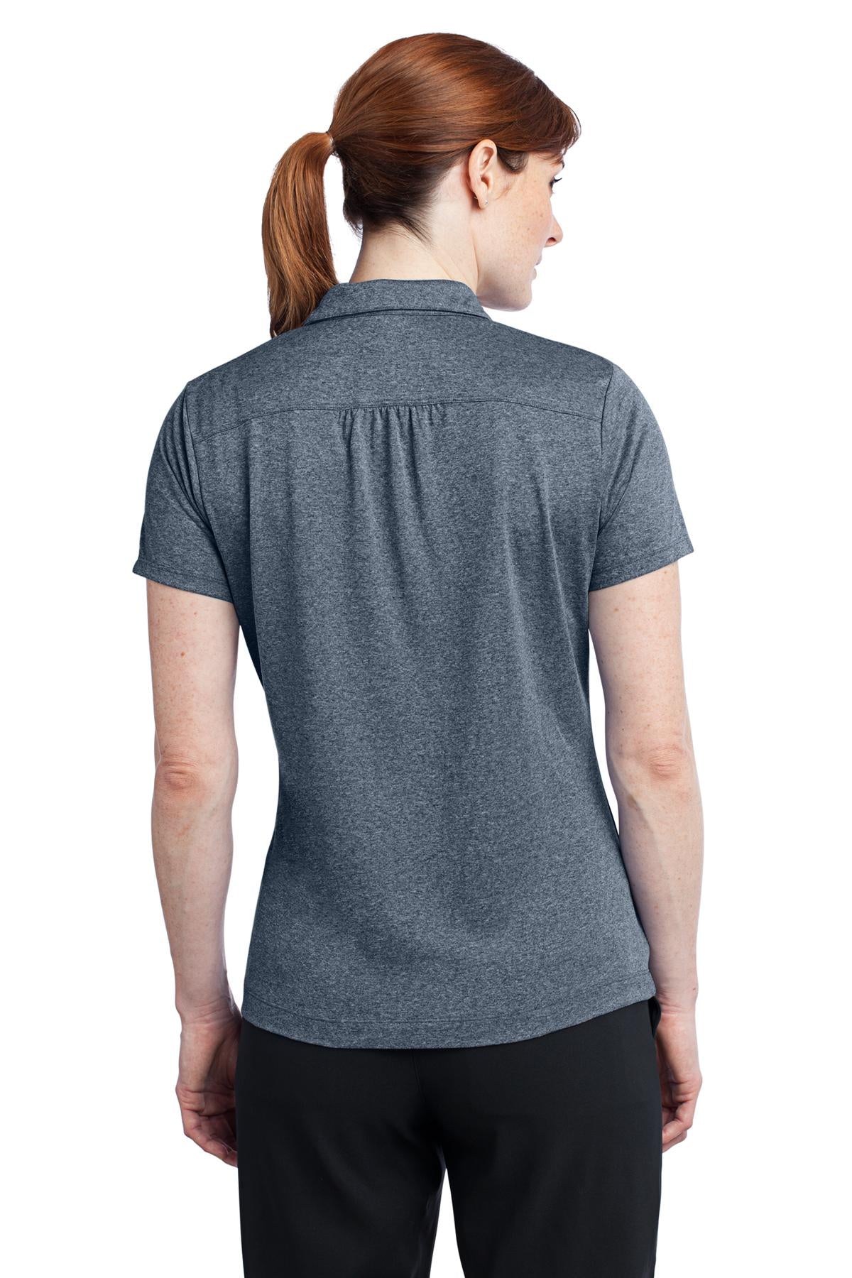 DISCONTINUED Nike Ladies Dri-FIT Heather Polo. 474455 - Monsoon Heather - back
