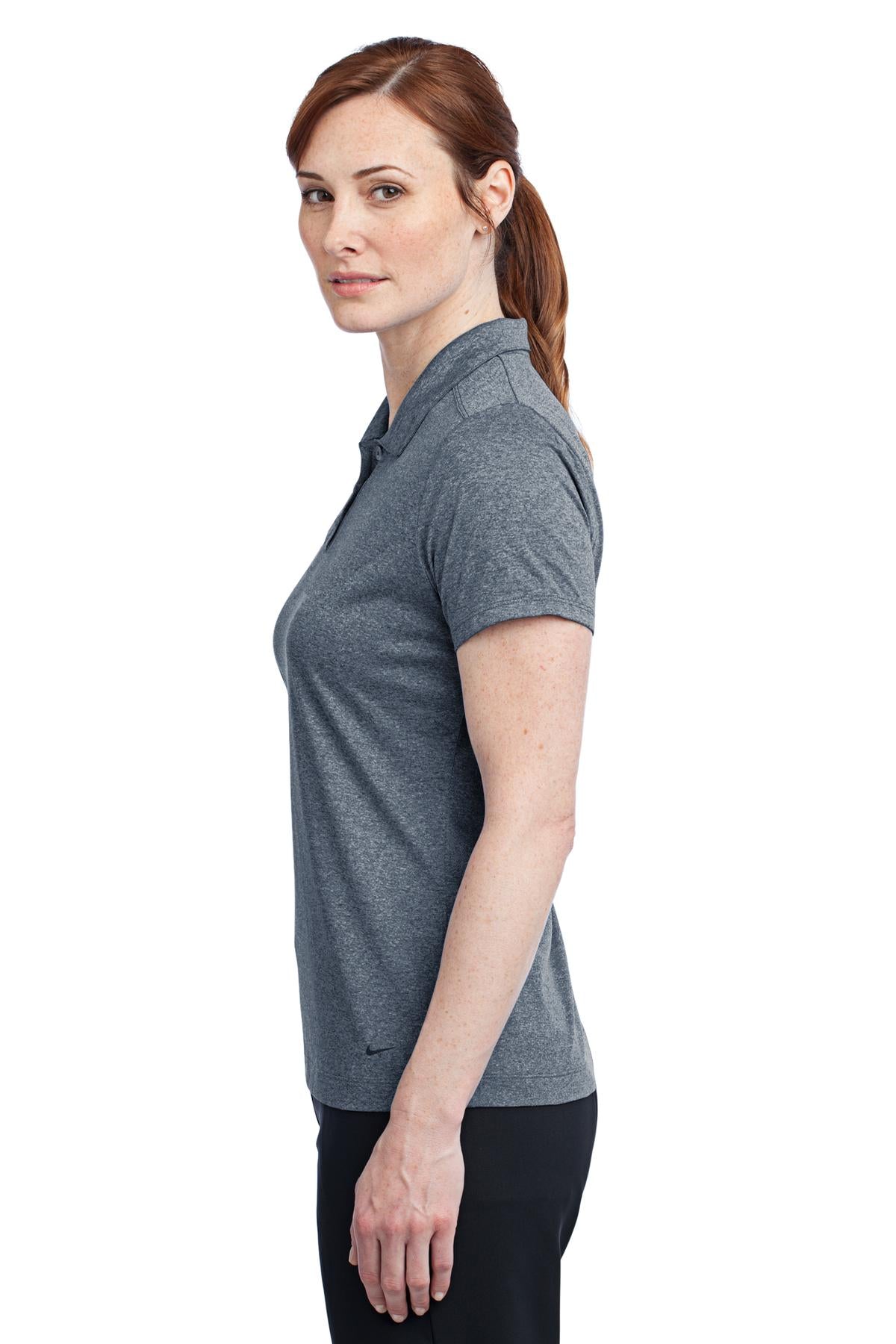 DISCONTINUED Nike Ladies Dri-FIT Heather Polo. 474455 - Monsoon Heather - side