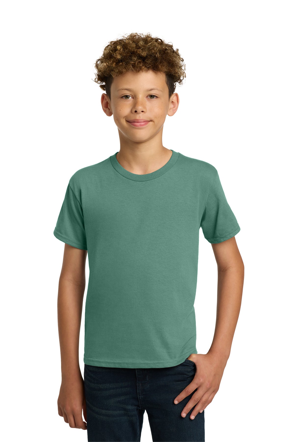Gildan - Youth Heavy Cotton 100% Cotton T-Shirt. 5000B - Aquatic - front