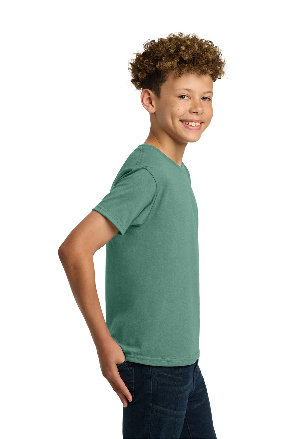 Gildan - Youth Heavy Cotton 100% Cotton T-Shirt. 5000B - Aquatic - side