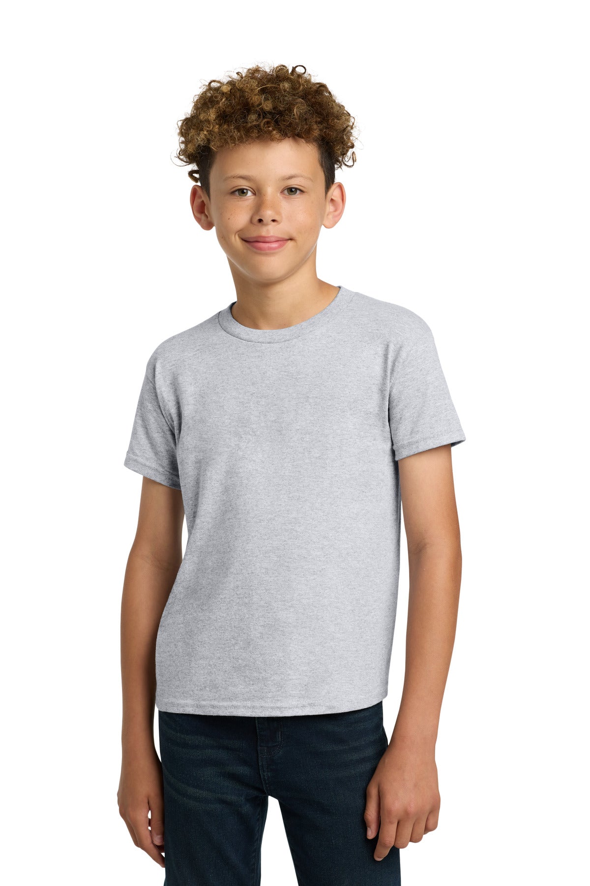 Gildan - Youth Heavy Cotton 100% Cotton T-Shirt. 5000B - Ash - front