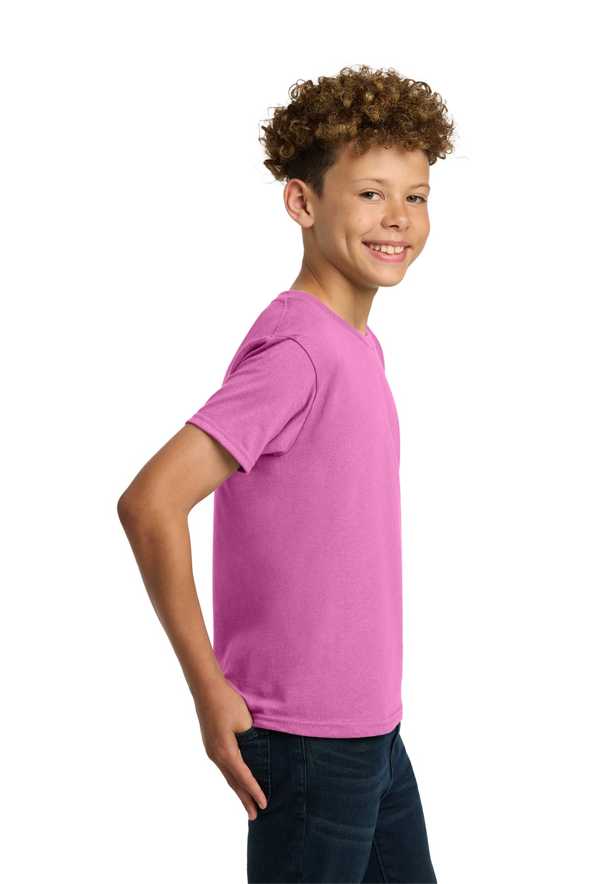 Gildan - Youth Heavy Cotton 100% Cotton T-Shirt. 5000B - Azalea - side