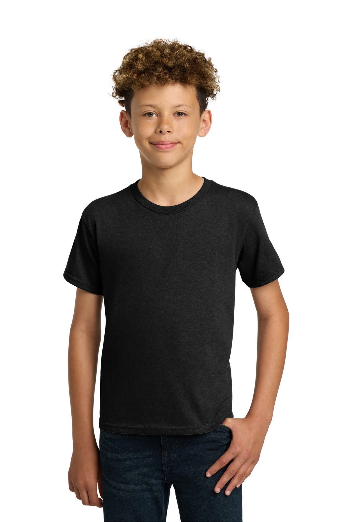 Gildan - Youth Heavy Cotton 100% Cotton T-Shirt. 5000B - Black - front