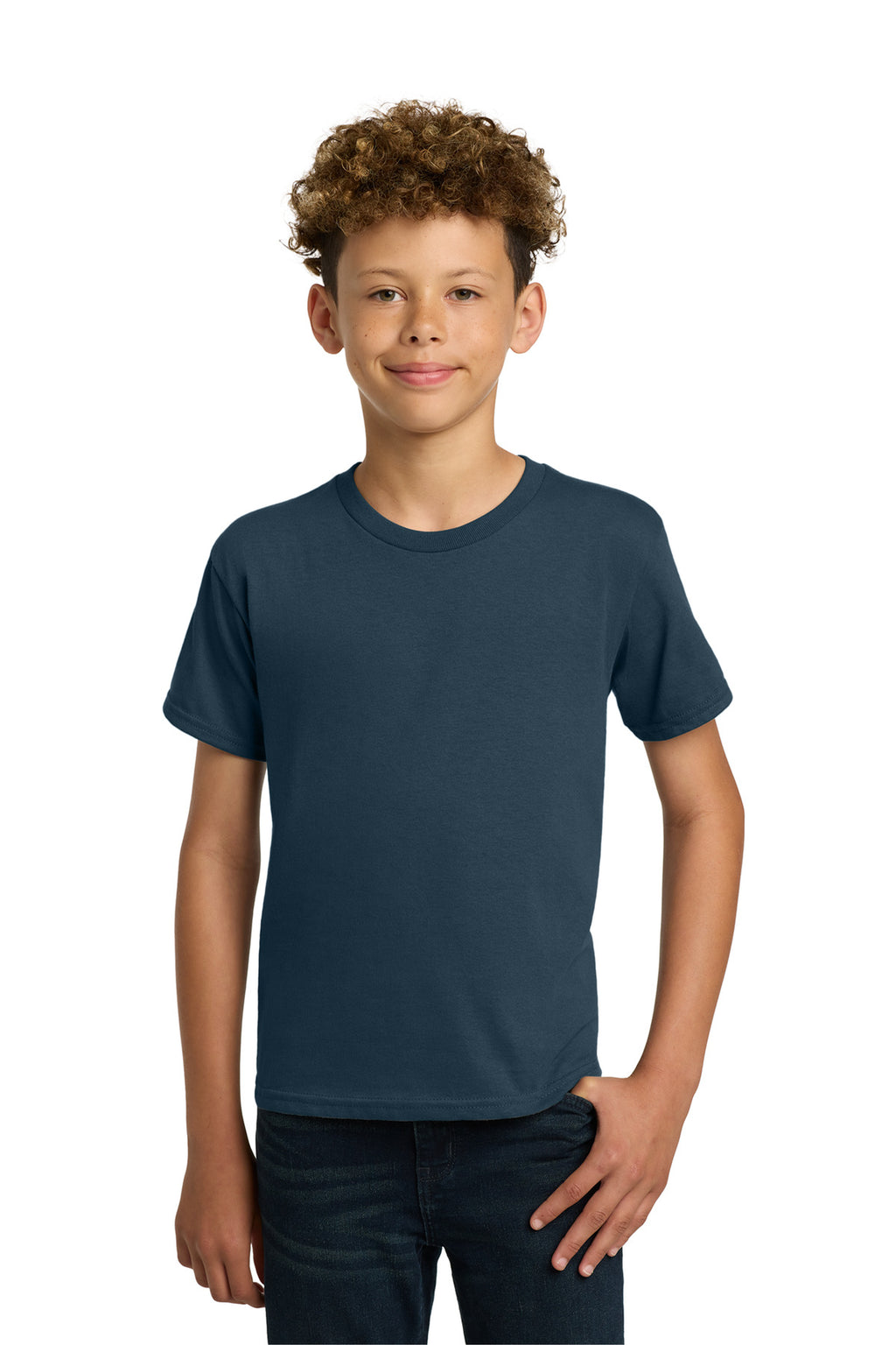 Gildan - Youth Heavy Cotton 100% Cotton T-Shirt. 5000B - Blue Dusk - front
