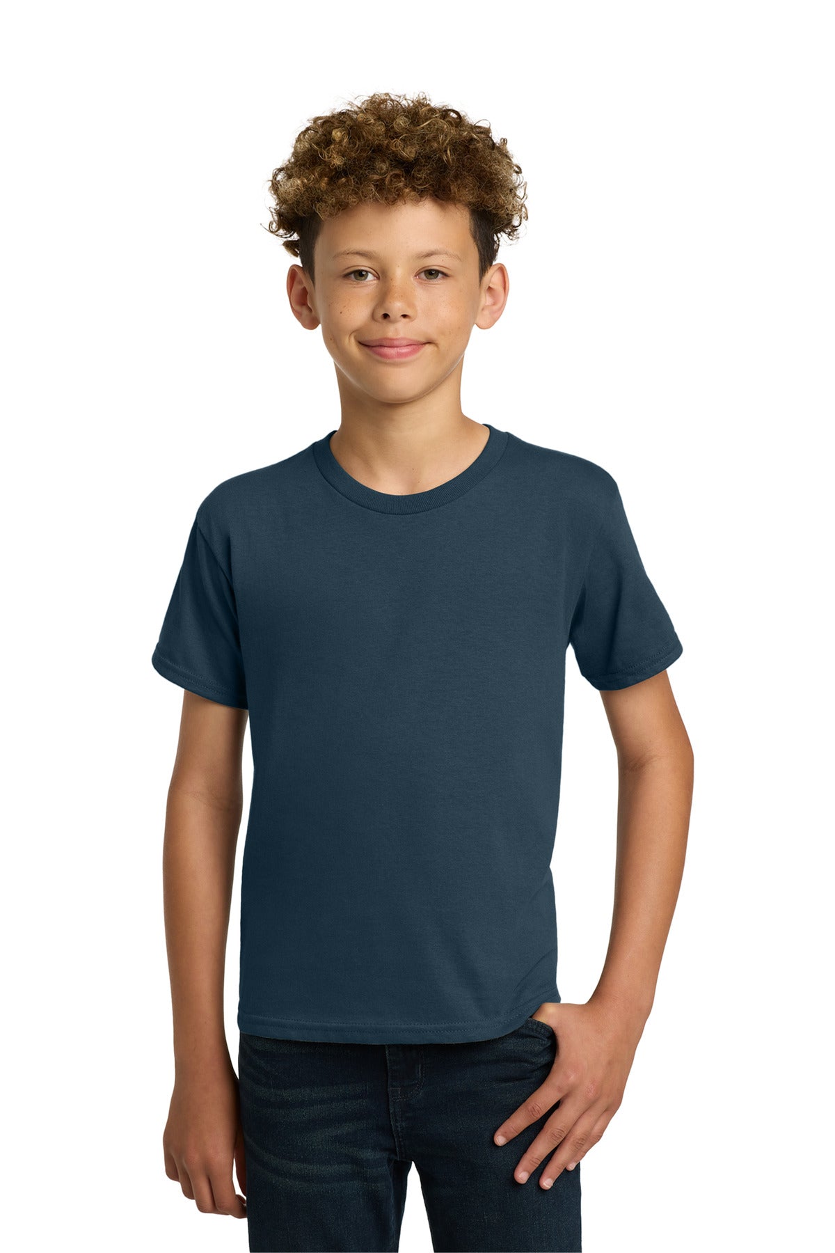 Gildan - Youth Heavy Cotton 100% Cotton T-Shirt. 5000B - Blue Dusk - front