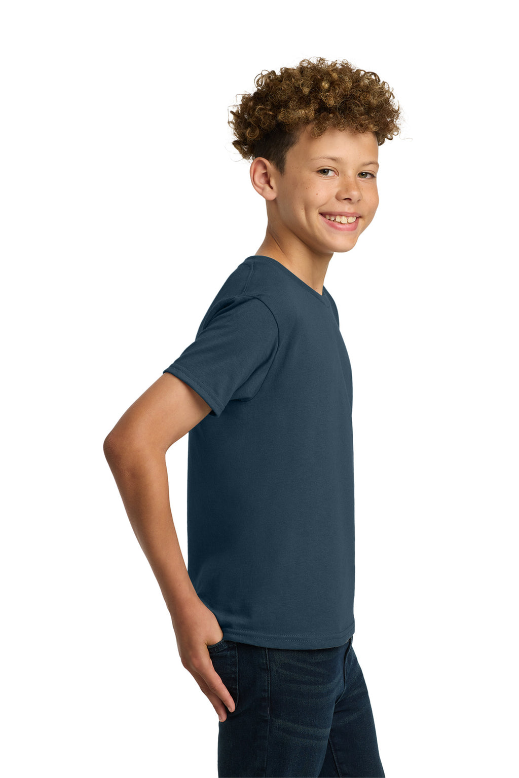 Gildan - Youth Heavy Cotton 100% Cotton T-Shirt. 5000B - Blue Dusk - side