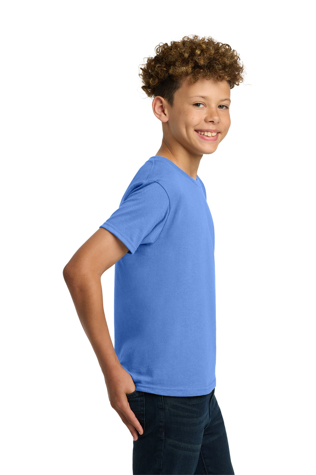 Gildan - Youth Heavy Cotton 100% Cotton T-Shirt. 5000B - Carolina Blue - side