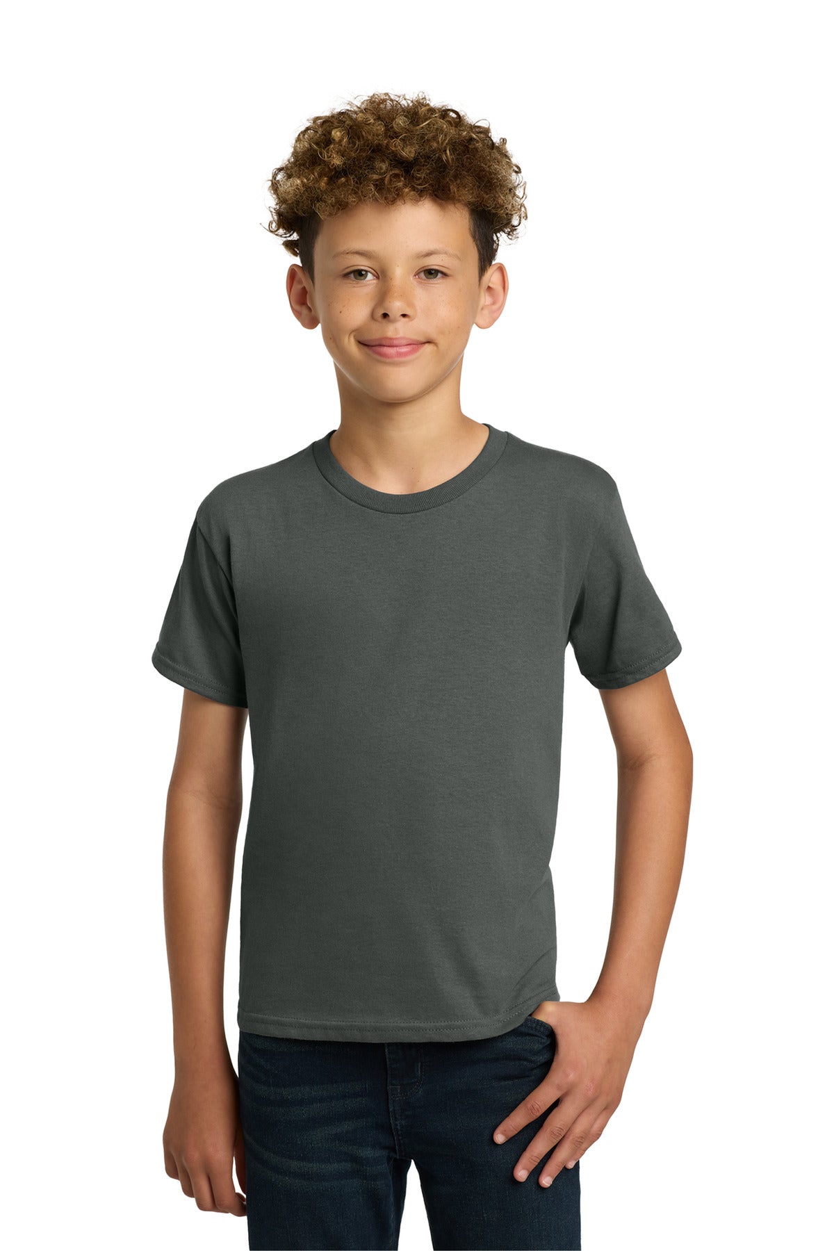 Gildan - Youth Heavy Cotton 100% Cotton T-Shirt. 5000B - Charcoal - front
