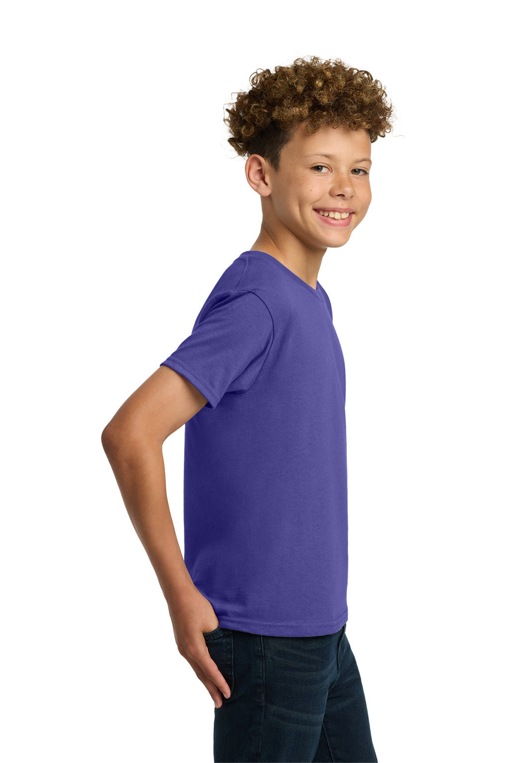 Gildan - Youth Heavy Cotton 100% Cotton T-Shirt. 5000B - Cobalt - side