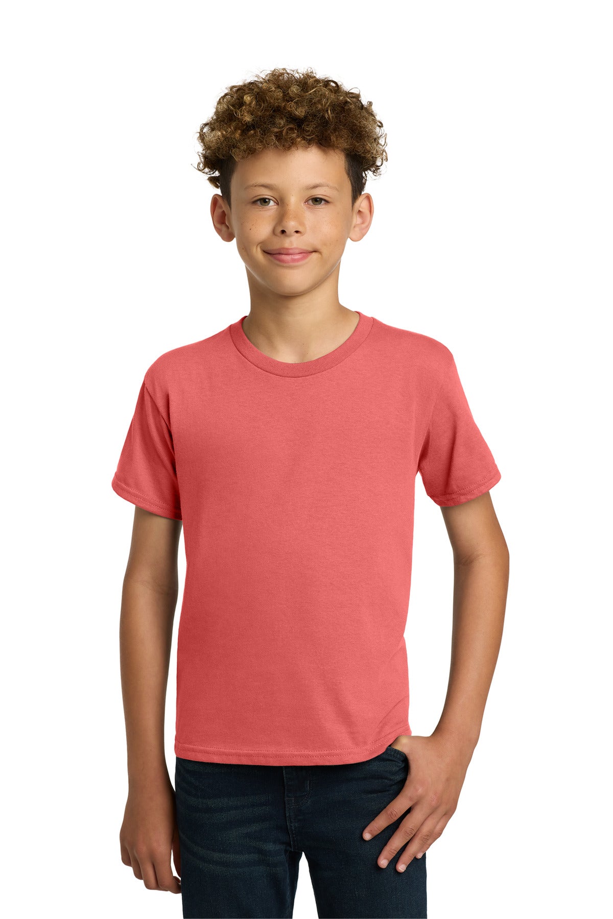 Gildan - Youth Heavy Cotton 100% Cotton T-Shirt. 5000B - Coral Silk - front