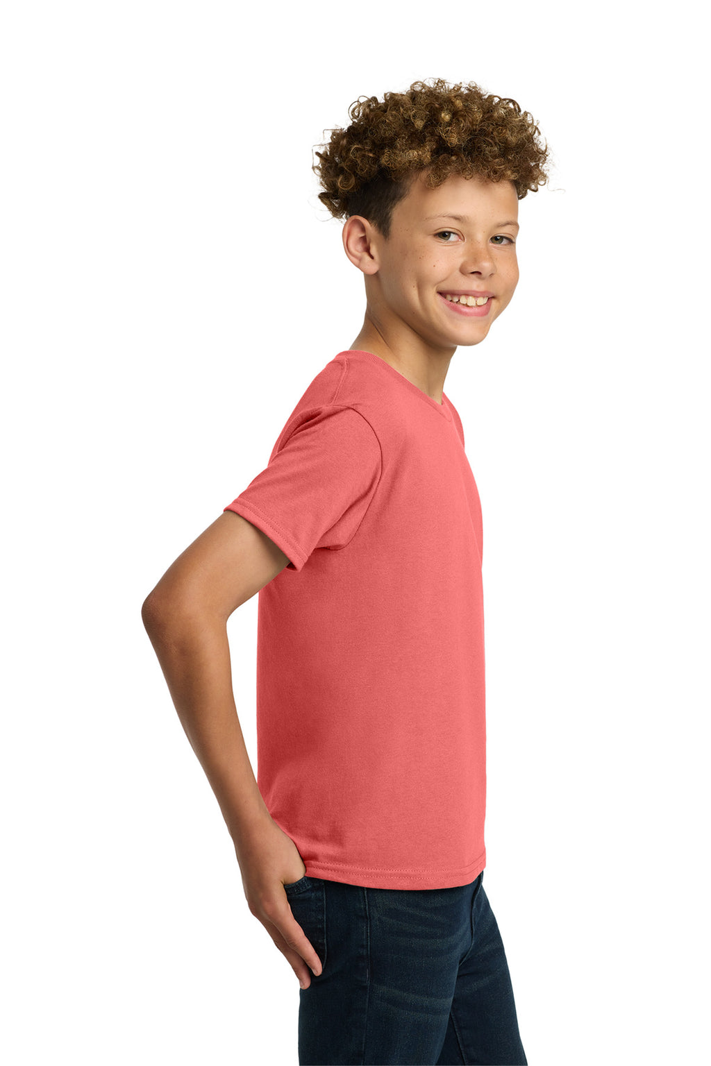 Gildan - Youth Heavy Cotton 100% Cotton T-Shirt. 5000B - Coral Silk - side