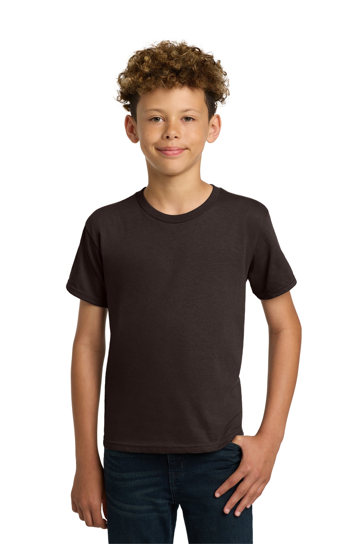 Gildan - Youth Heavy Cotton 100% Cotton T-Shirt. 5000B - Dark Chocolate - front