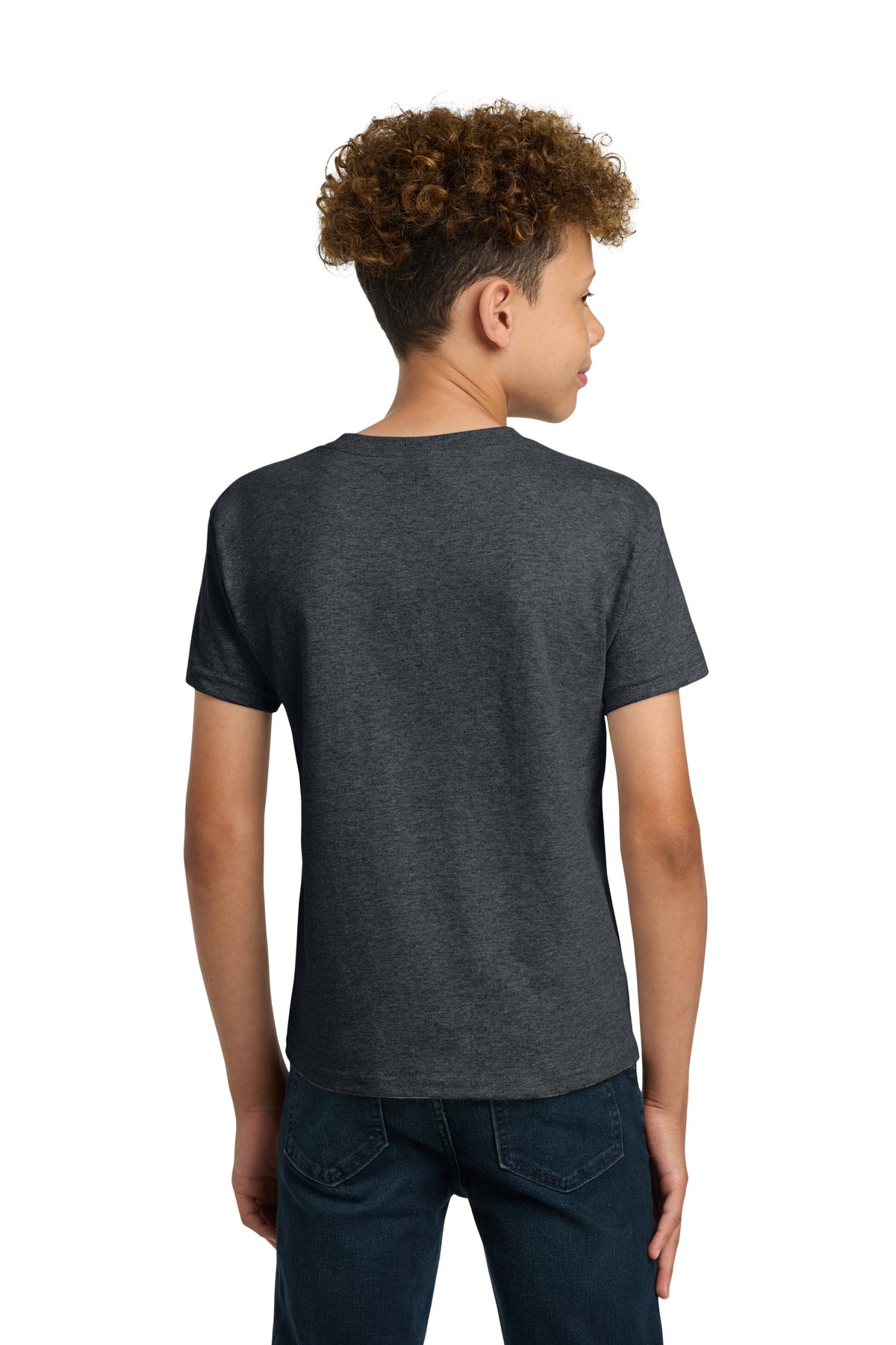 Gildan - Youth Heavy Cotton 100% Cotton T-Shirt. 5000B - Dark Heather - back