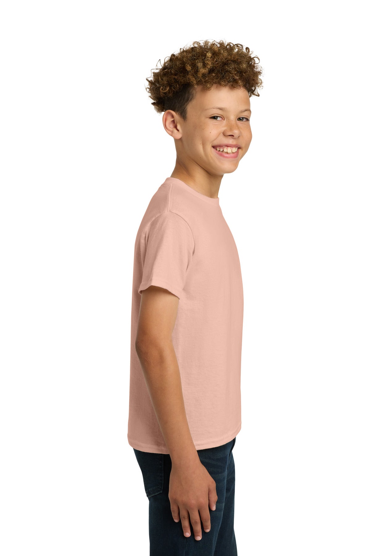 Gildan - Youth Heavy Cotton 100% Cotton T-Shirt. 5000B - Dusty Rose - side