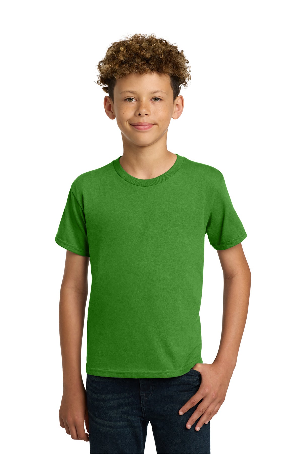 Gildan - Youth Heavy Cotton 100% Cotton T-Shirt. 5000B - Electric Green - front