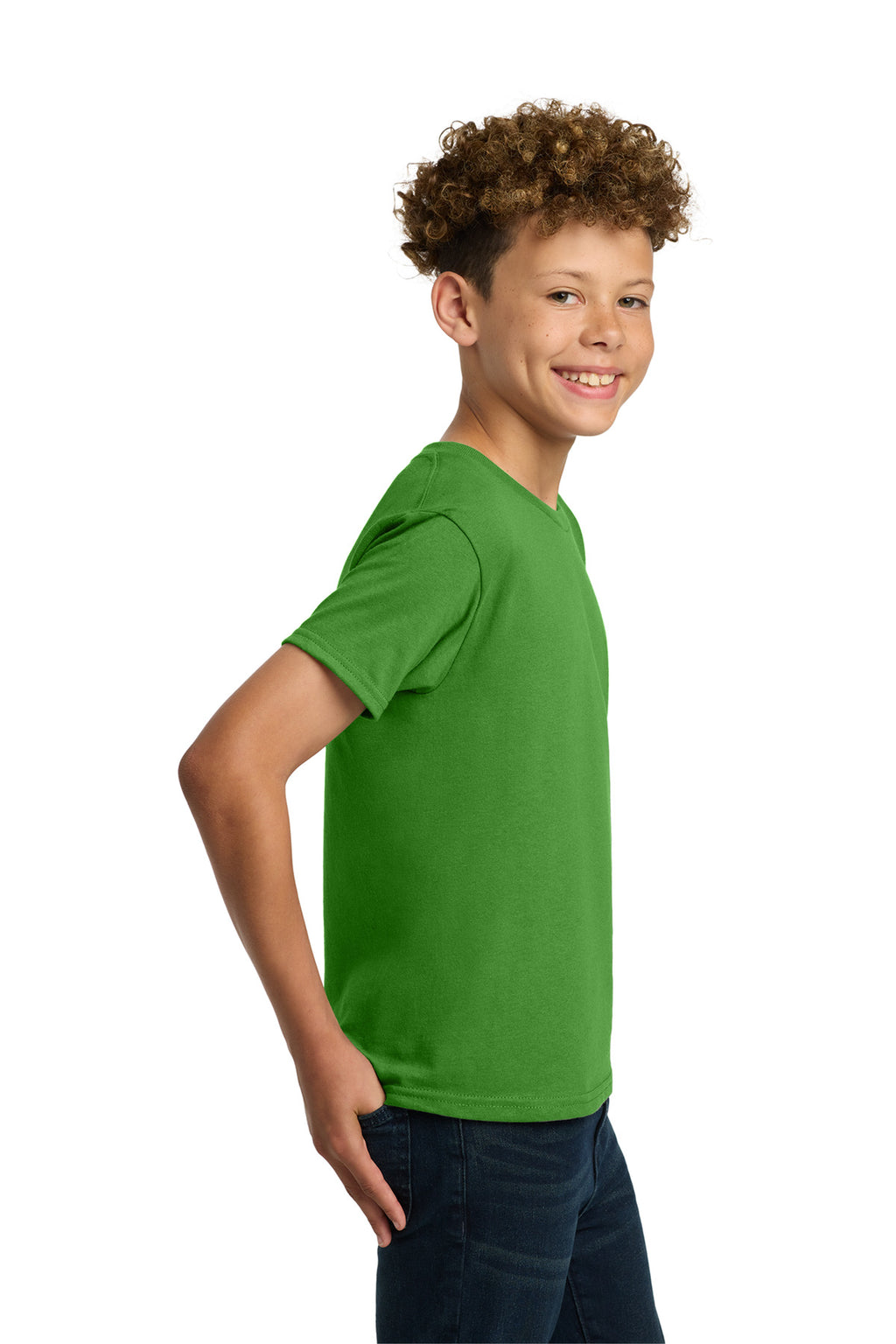 Gildan - Youth Heavy Cotton 100% Cotton T-Shirt. 5000B - Electric Green - side