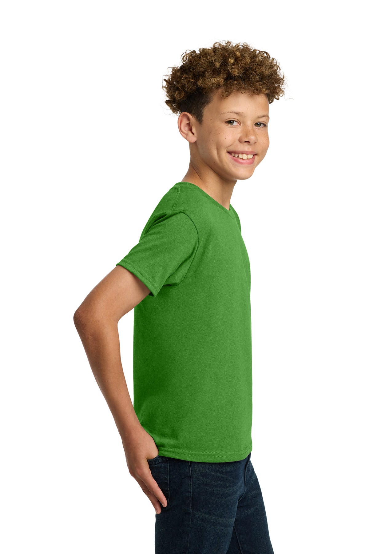 Gildan - Youth Heavy Cotton 100% Cotton T-Shirt. 5000B - Electric Green - side