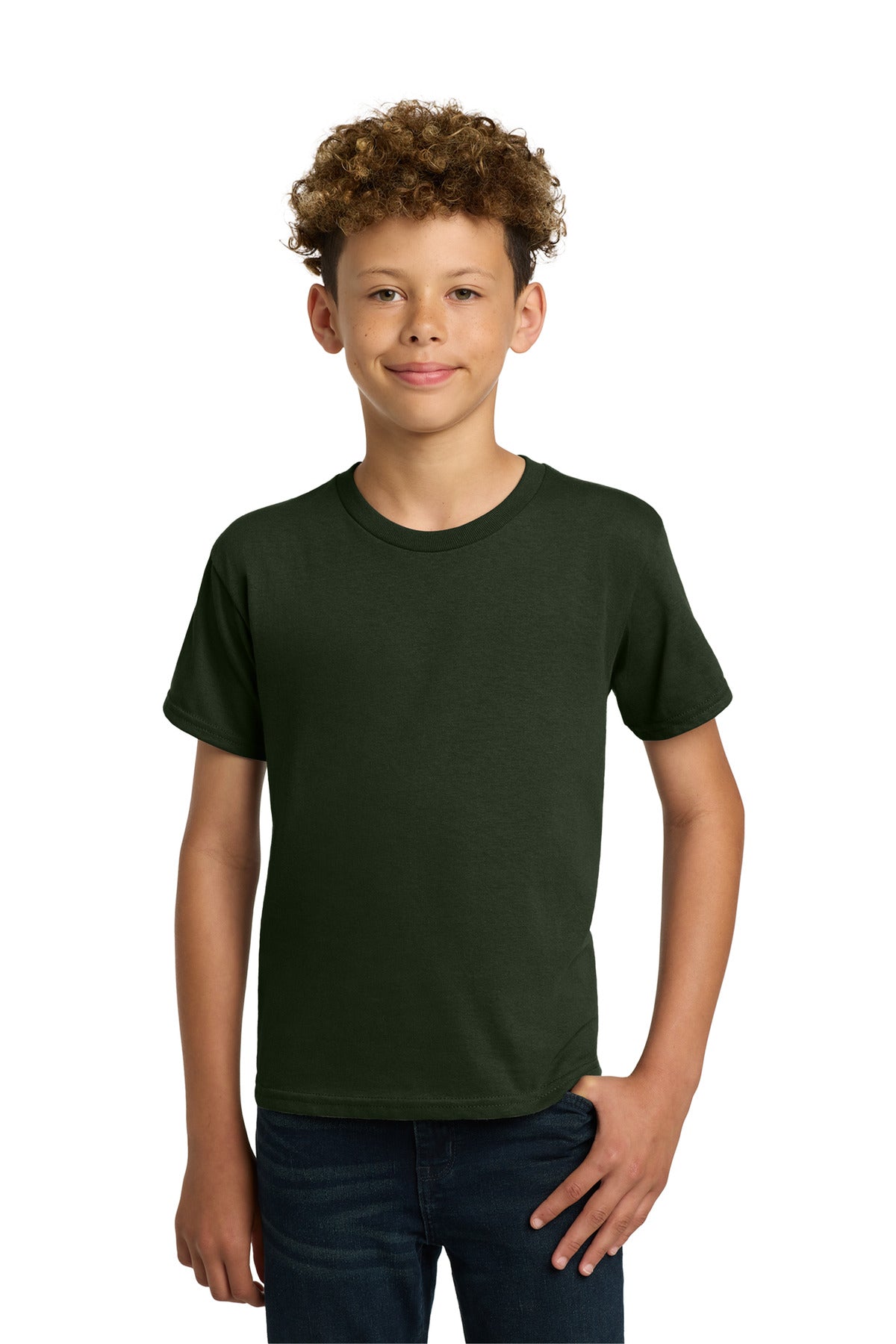 Gildan - Youth Heavy Cotton 100% Cotton T-Shirt. 5000B - Forest - front