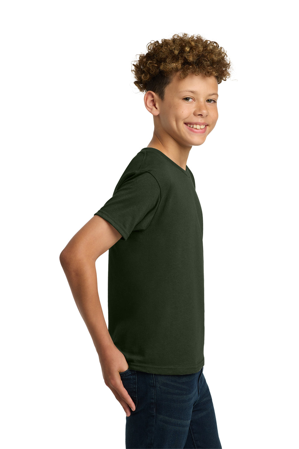 Gildan - Youth Heavy Cotton 100% Cotton T-Shirt. 5000B - Forest - side
