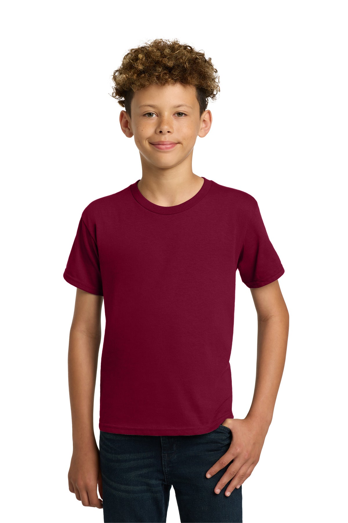 Gildan - Youth Heavy Cotton 100% Cotton T-Shirt. 5000B - Garnet - front