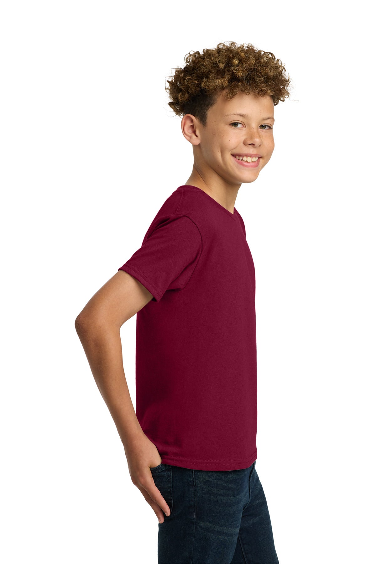 Gildan - Youth Heavy Cotton 100% Cotton T-Shirt. 5000B - Garnet - side