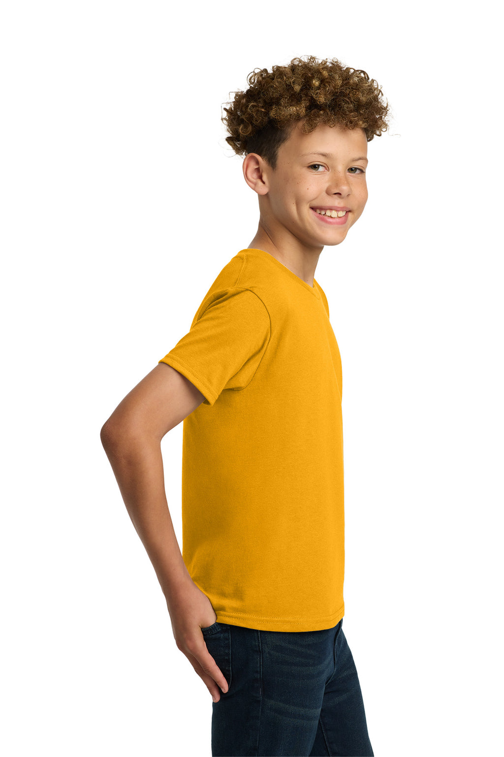 Gildan - Youth Heavy Cotton 100% Cotton T-Shirt. 5000B - Gold - side
