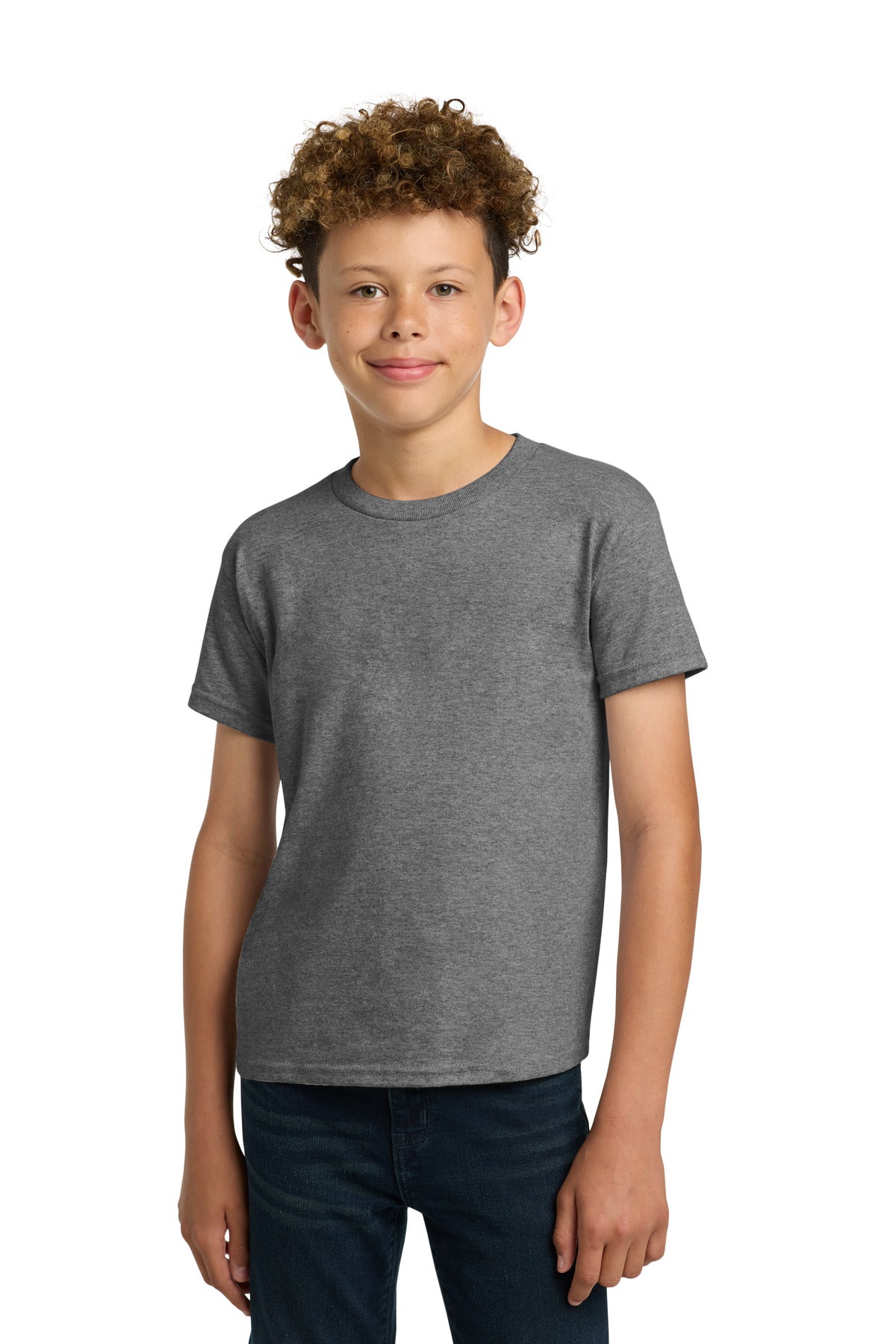 Gildan - Youth Heavy Cotton 100% Cotton T-Shirt. 5000B - Graphite Heather - front