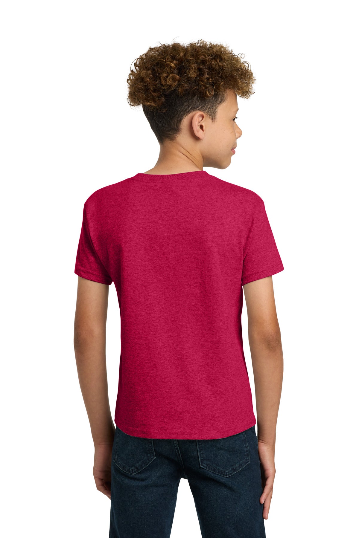 Gildan - Youth Heavy Cotton 100% Cotton T-Shirt. 5000B - Heather Red - back