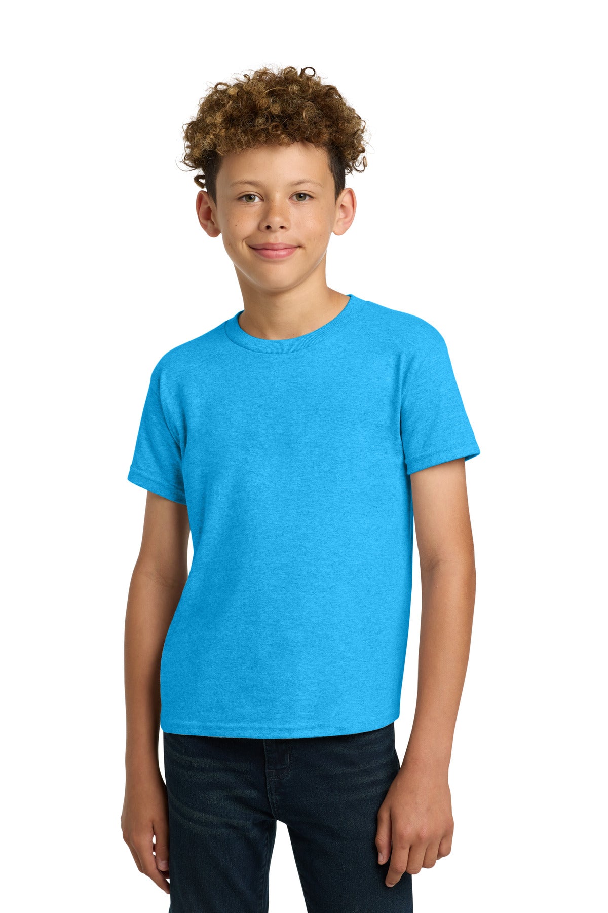 Gildan - Youth Heavy Cotton 100% Cotton T-Shirt. 5000B - Heather Sapphire - front