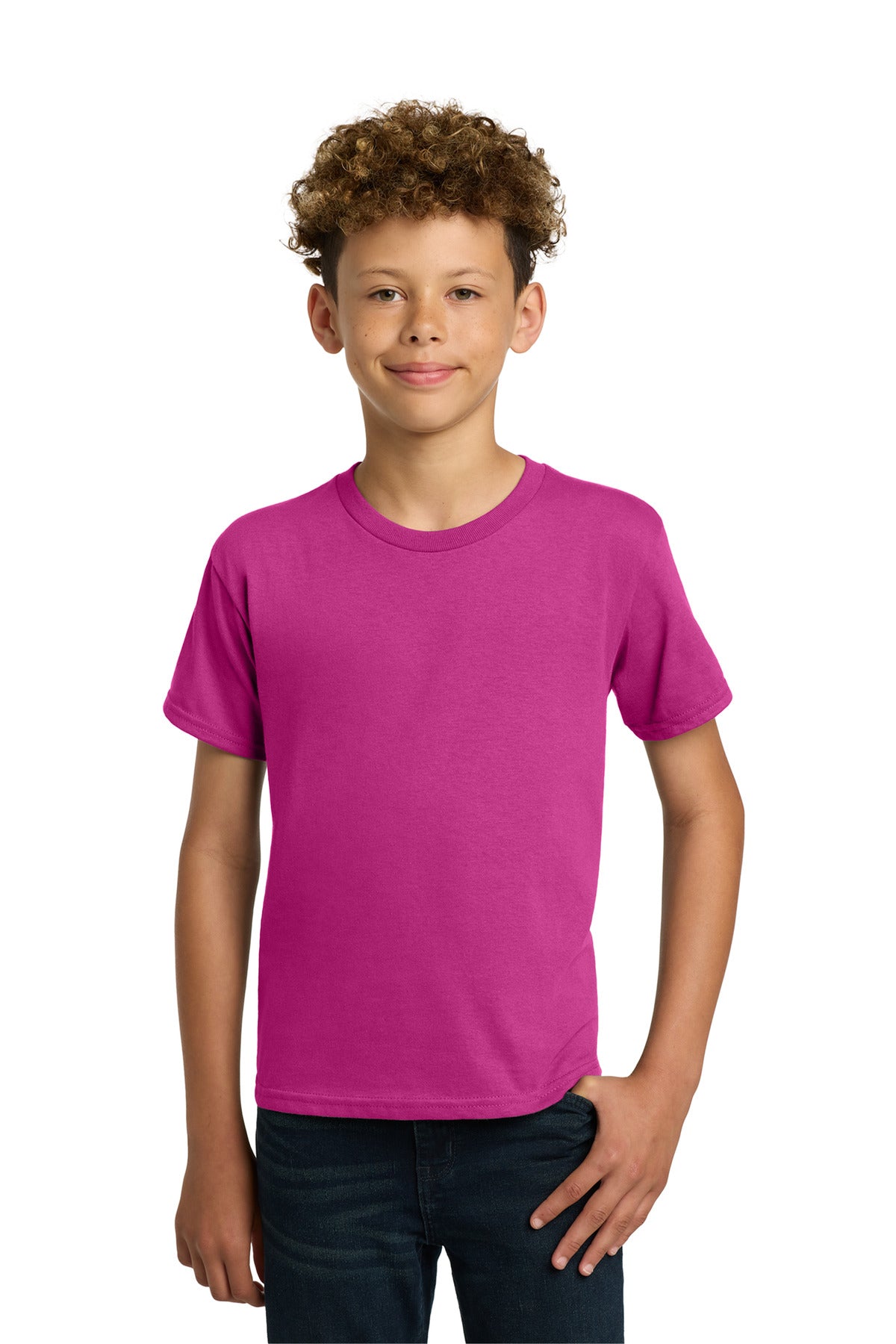 Gildan - Youth Heavy Cotton 100% Cotton T-Shirt. 5000B - Heliconia - front