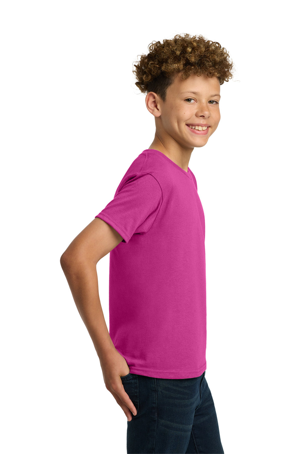 Gildan - Youth Heavy Cotton 100% Cotton T-Shirt. 5000B - Heliconia - side