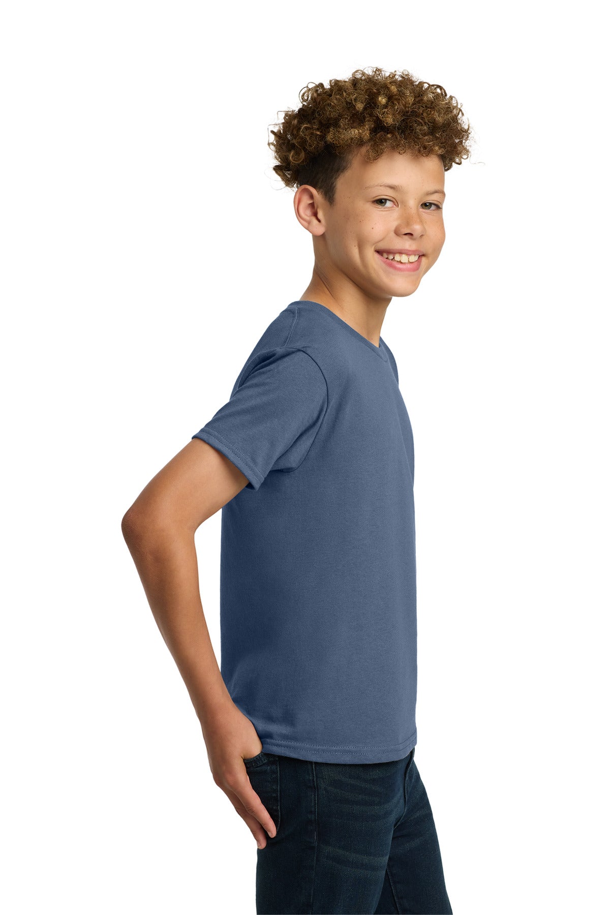 Gildan - Youth Heavy Cotton 100% Cotton T-Shirt. 5000B - Indigo Blue - side