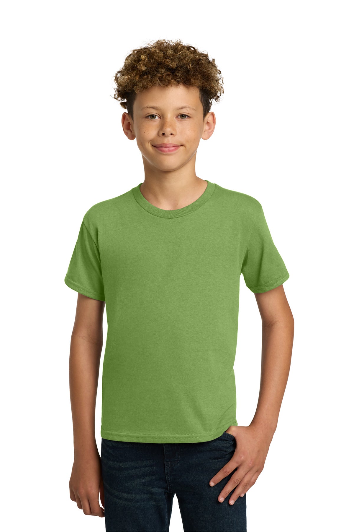 Gildan - Youth Heavy Cotton 100% Cotton T-Shirt. 5000B - Kiwi - front