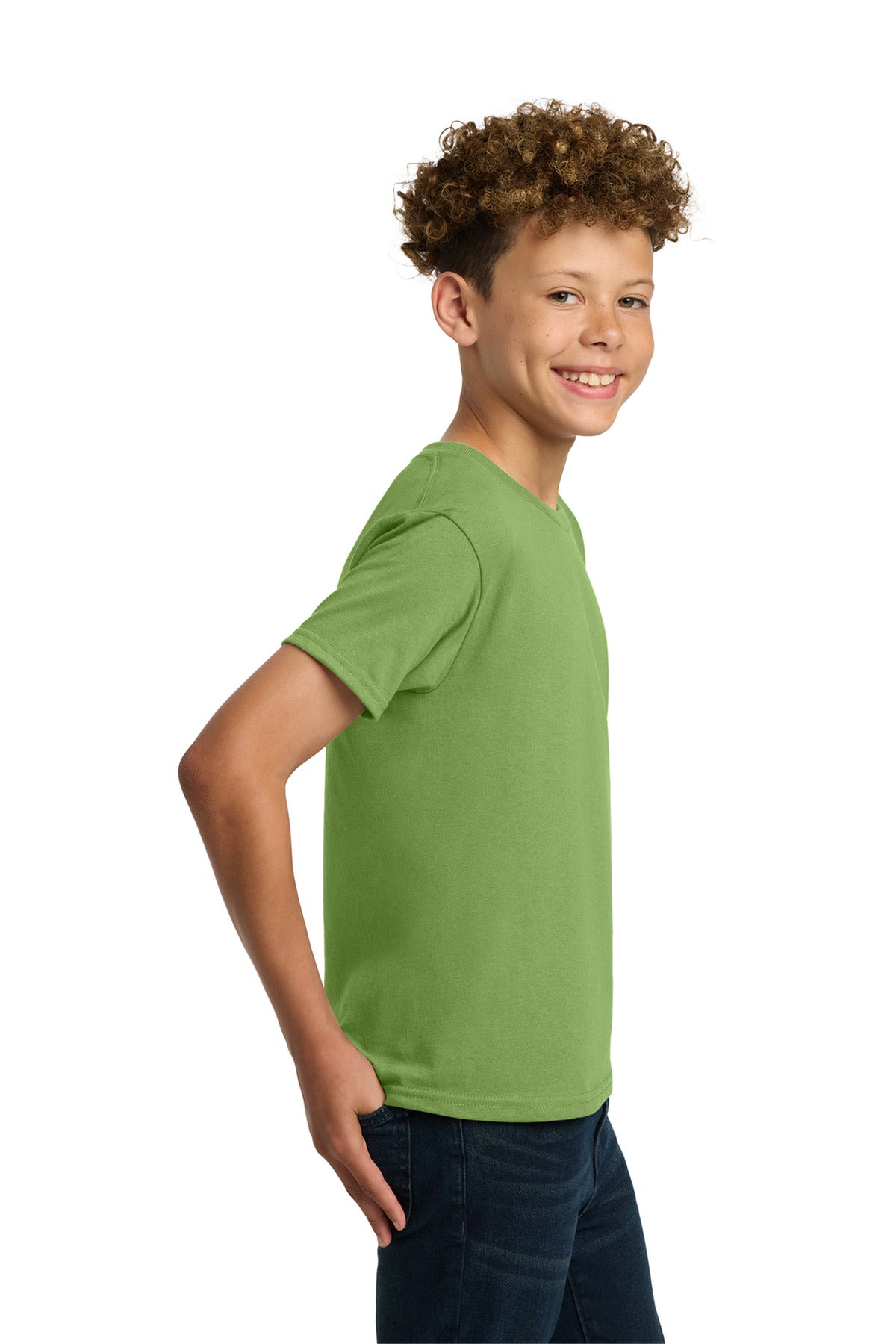 Gildan - Youth Heavy Cotton 100% Cotton T-Shirt. 5000B - Kiwi - side