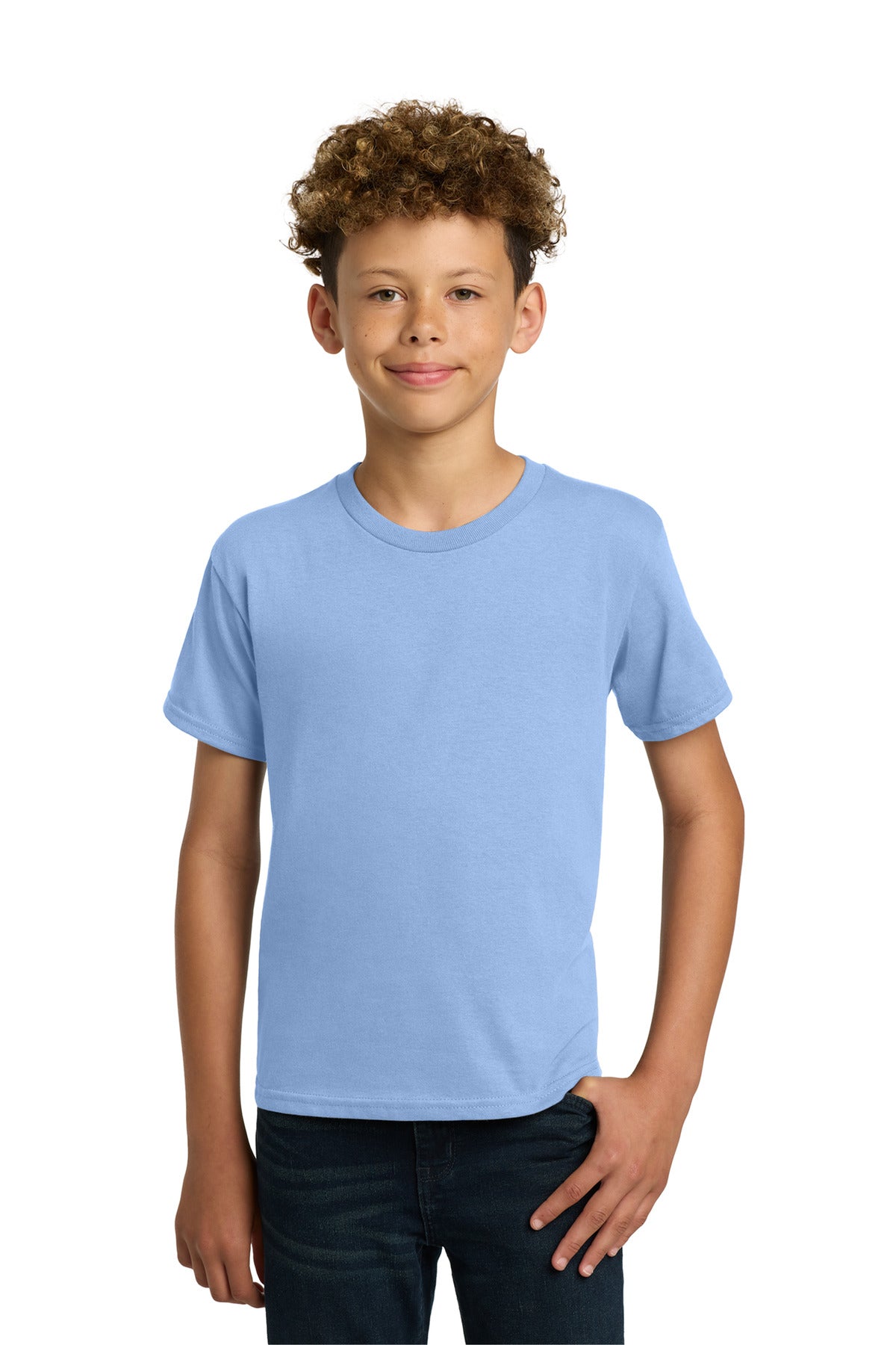 Gildan - Youth Heavy Cotton 100% Cotton T-Shirt. 5000B - Light Blue - front