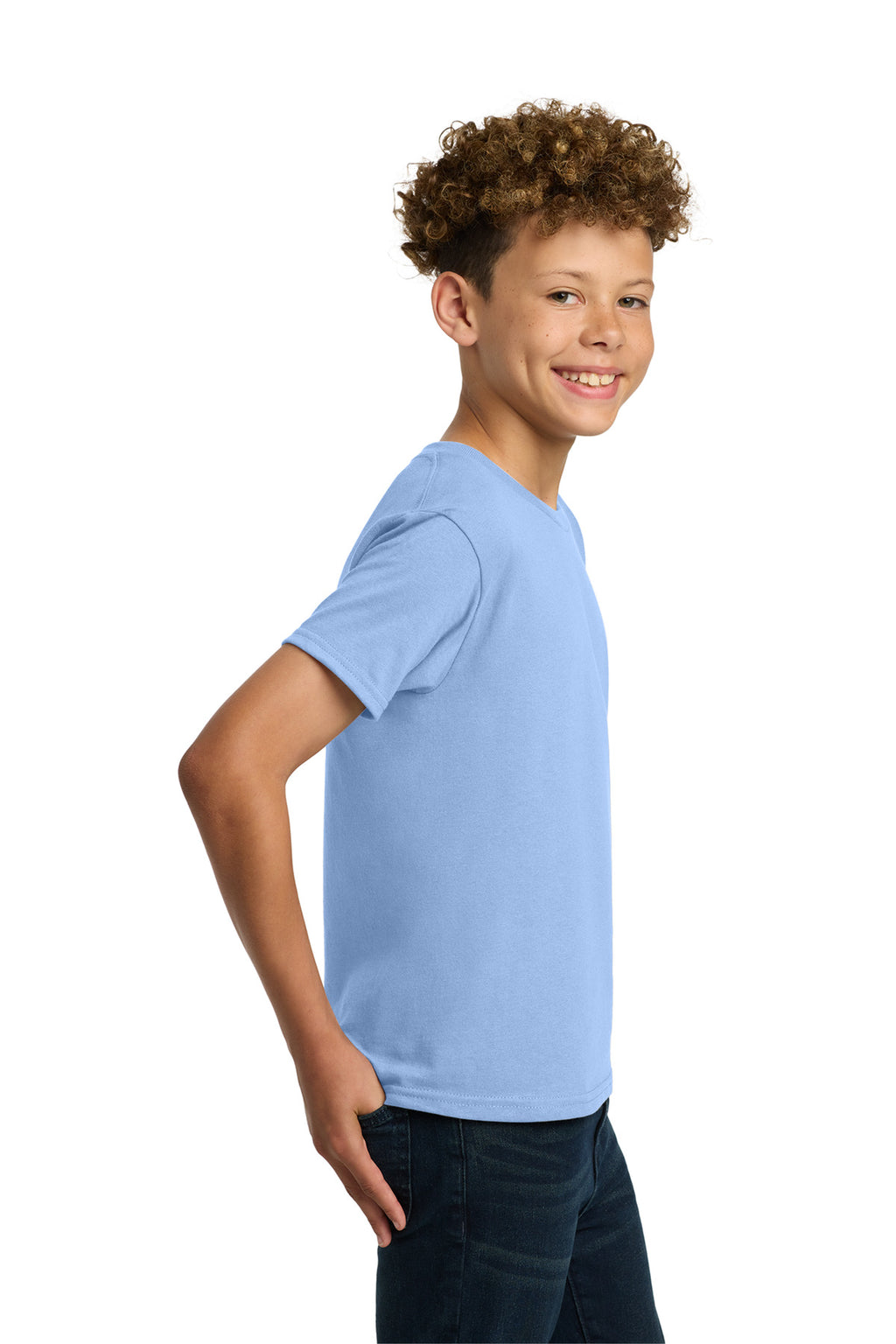 Gildan - Youth Heavy Cotton 100% Cotton T-Shirt. 5000B - Light Blue - side