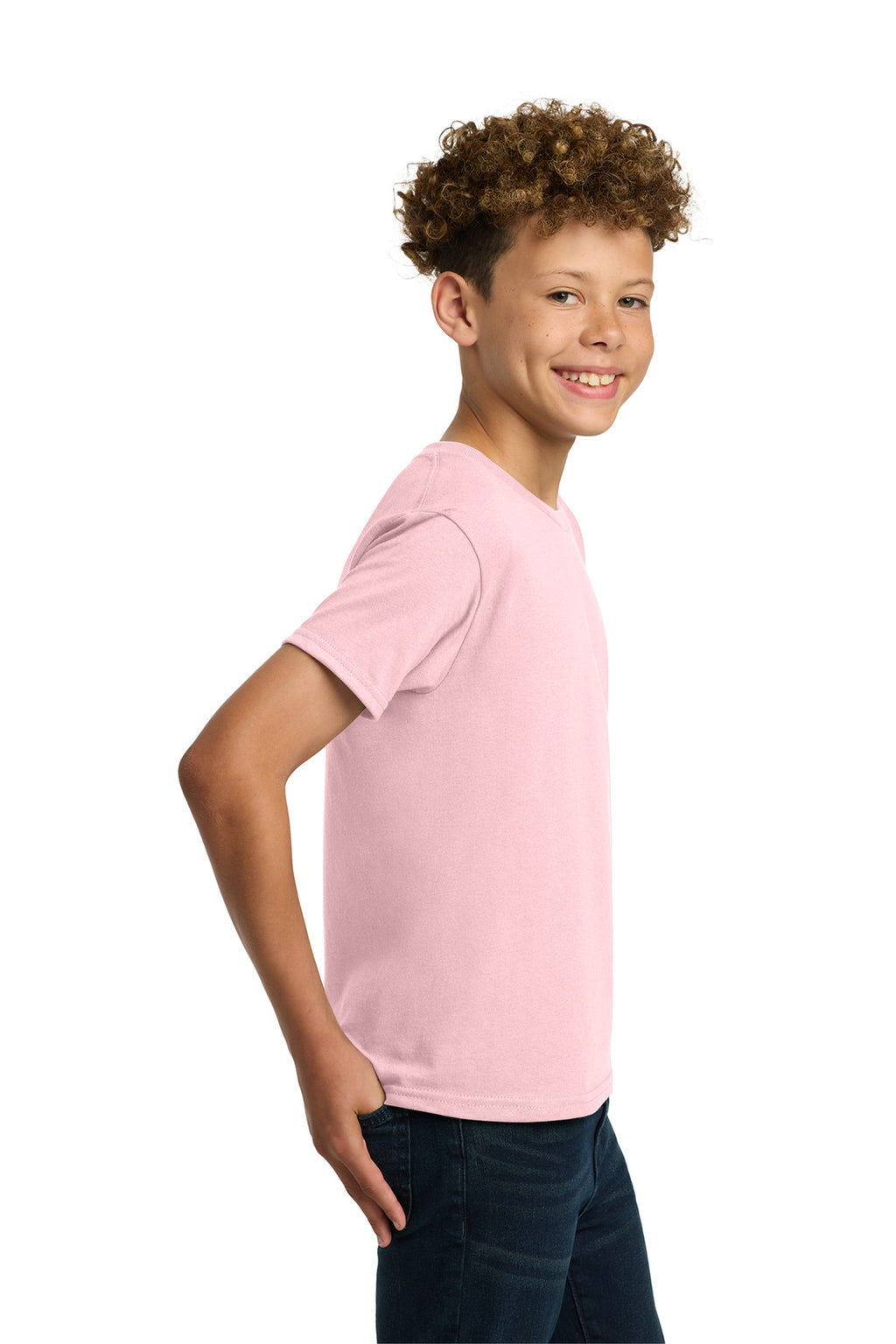 Gildan - Youth Heavy Cotton 100% Cotton T-Shirt. 5000B - Light Pink - side