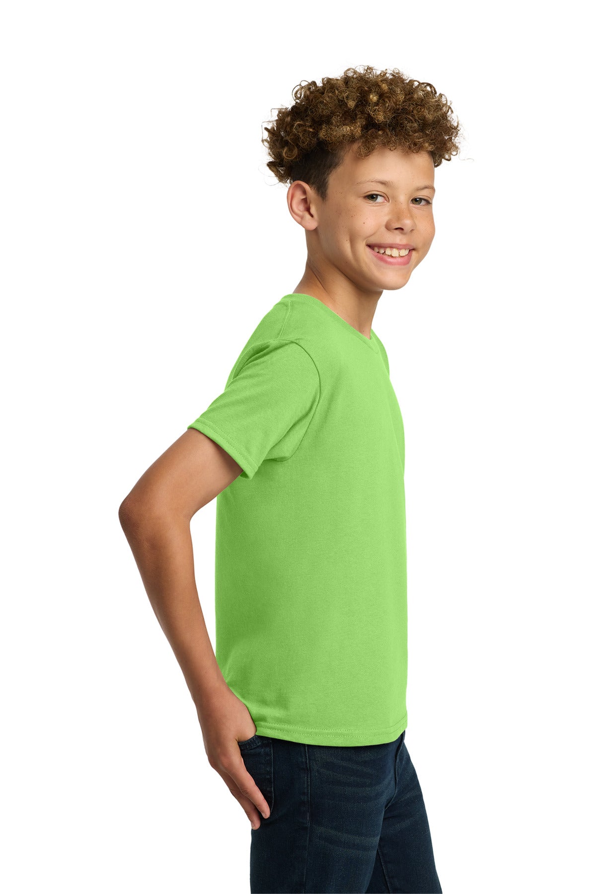 Gildan - Youth Heavy Cotton 100% Cotton T-Shirt. 5000B - Lime - side
