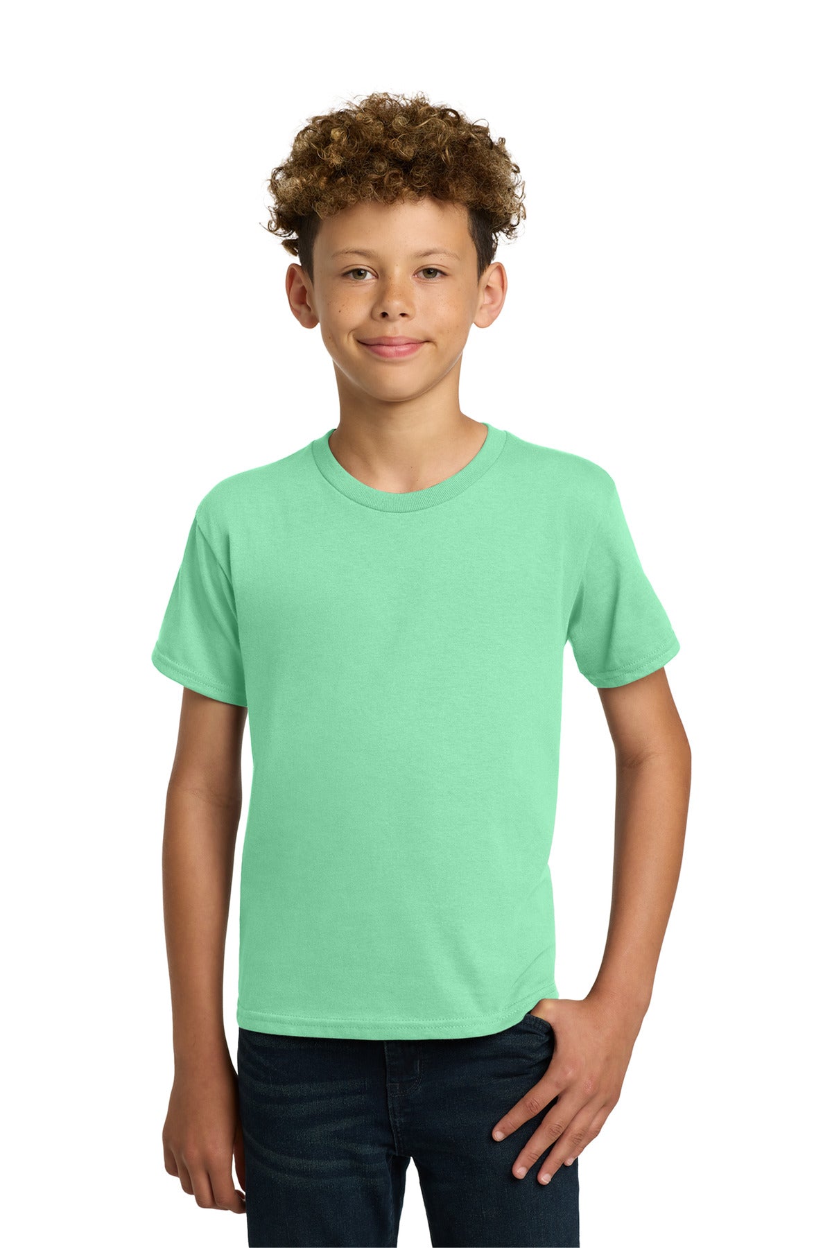 Gildan - Youth Heavy Cotton 100% Cotton T-Shirt. 5000B - Mint Green - front