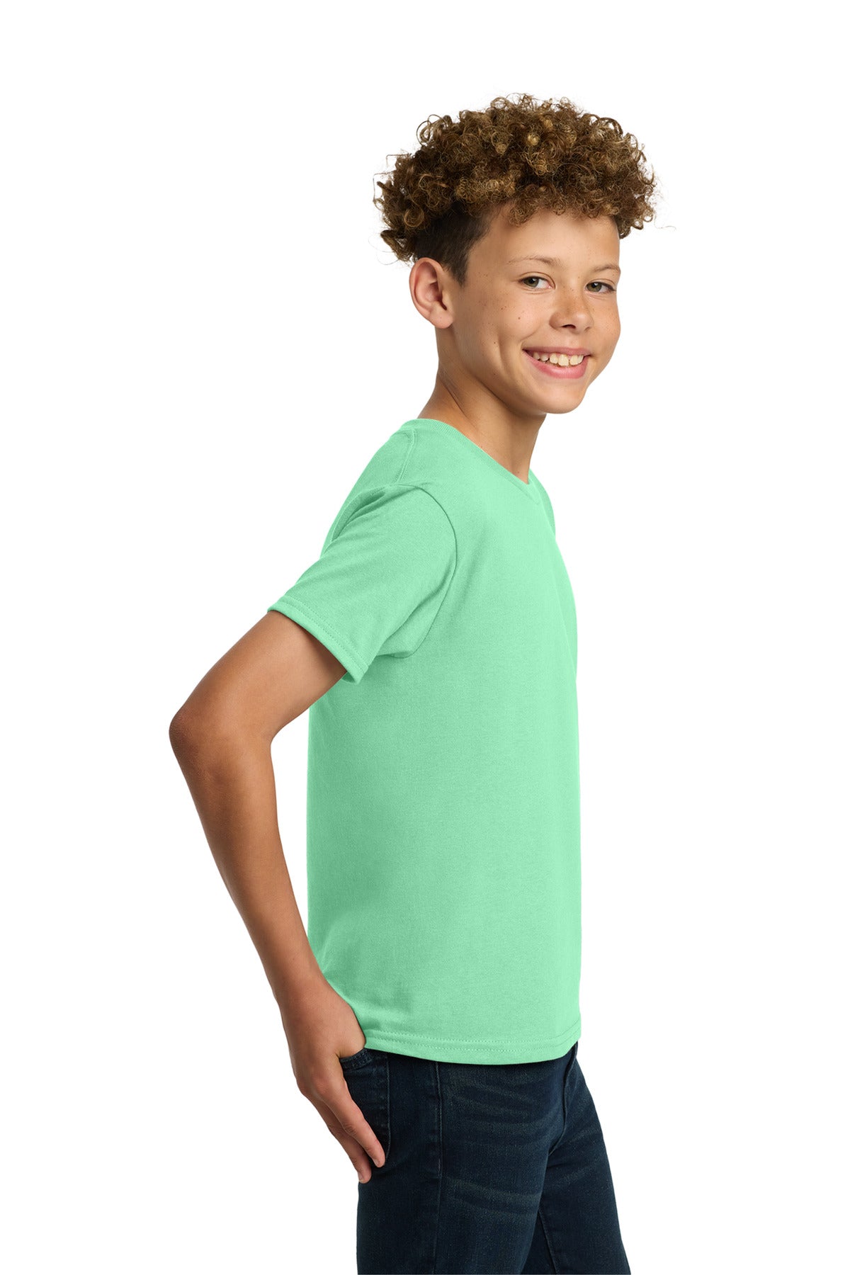 Gildan - Youth Heavy Cotton 100% Cotton T-Shirt. 5000B - Mint Green - side