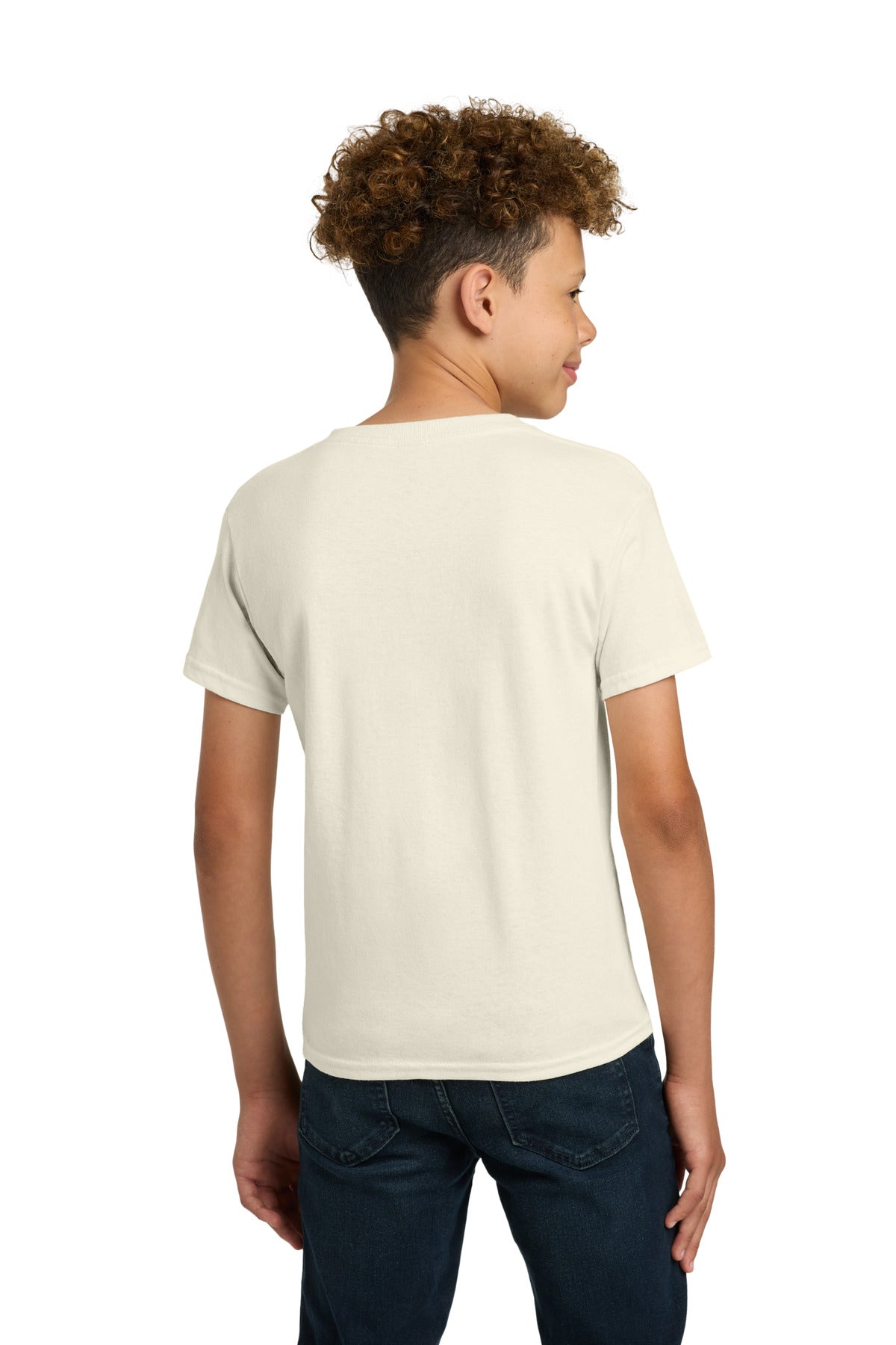 Gildan - Youth Heavy Cotton 100% Cotton T-Shirt. 5000B - Natural - back