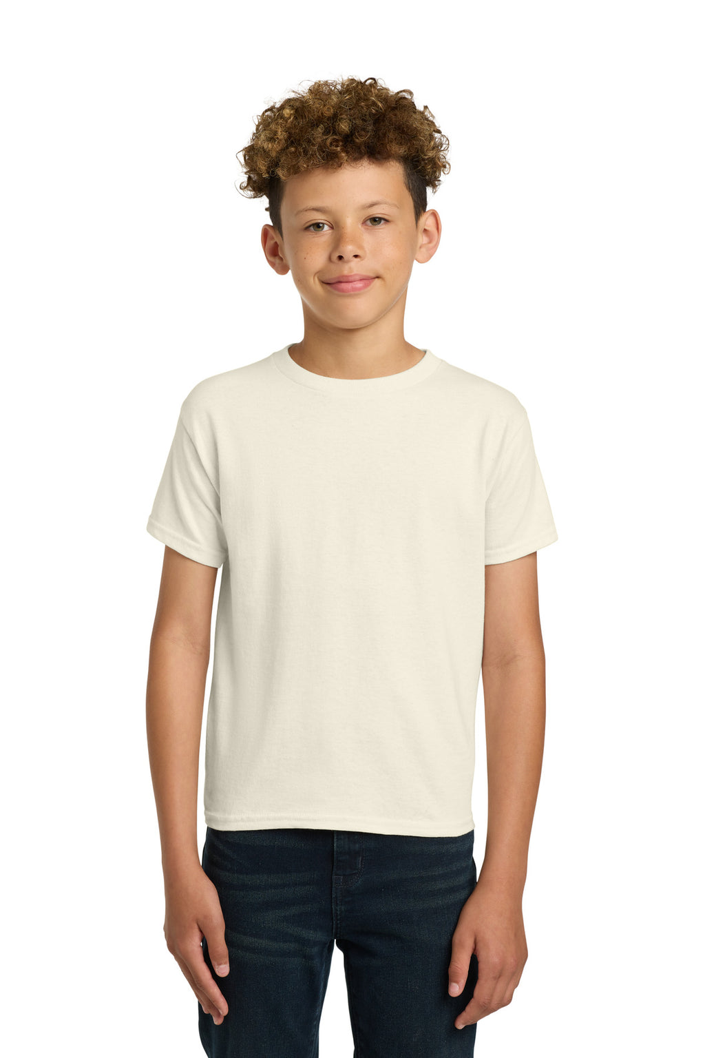 Gildan - Youth Heavy Cotton 100% Cotton T-Shirt. 5000B - Natural - front