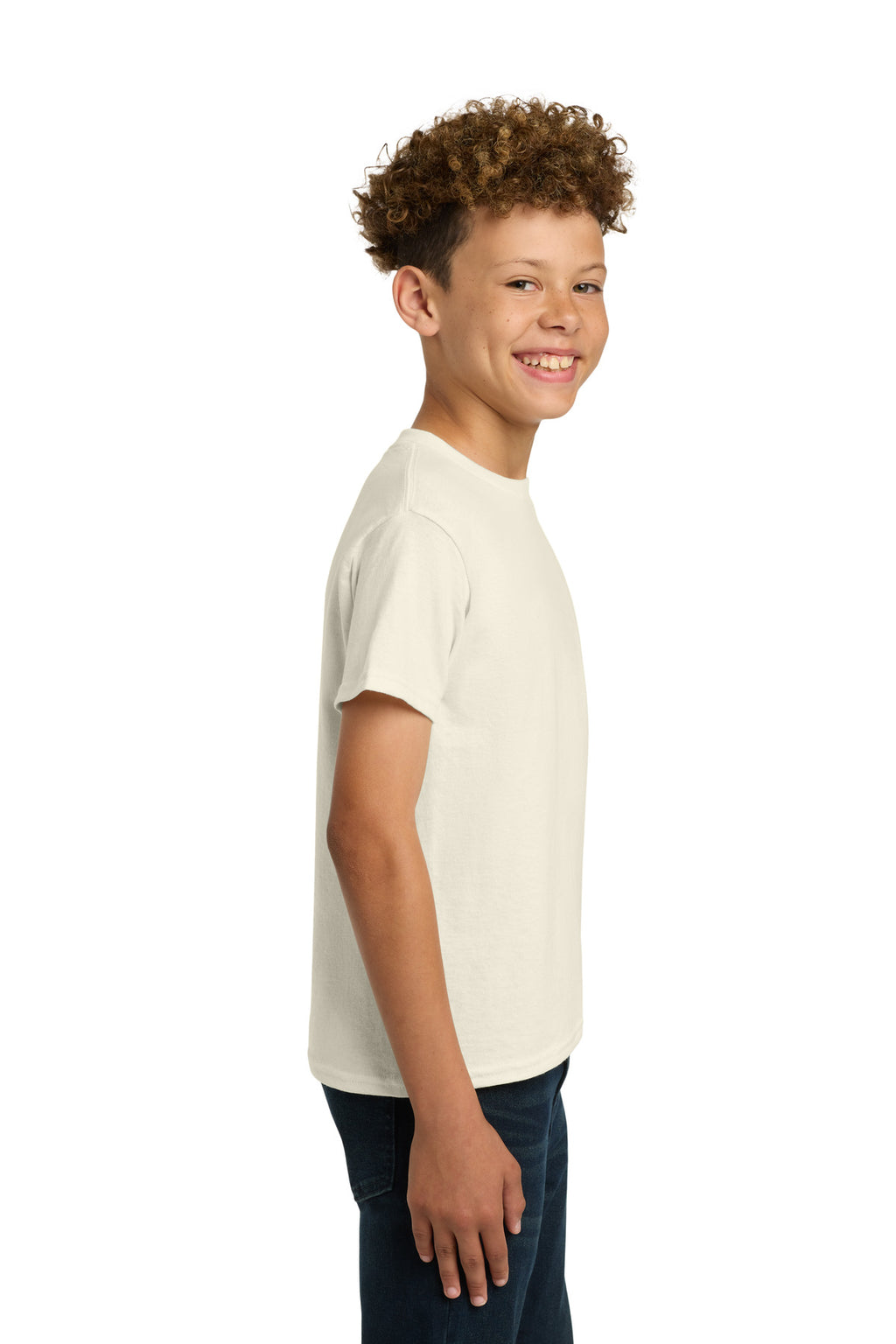 Gildan - Youth Heavy Cotton 100% Cotton T-Shirt. 5000B - Natural - side