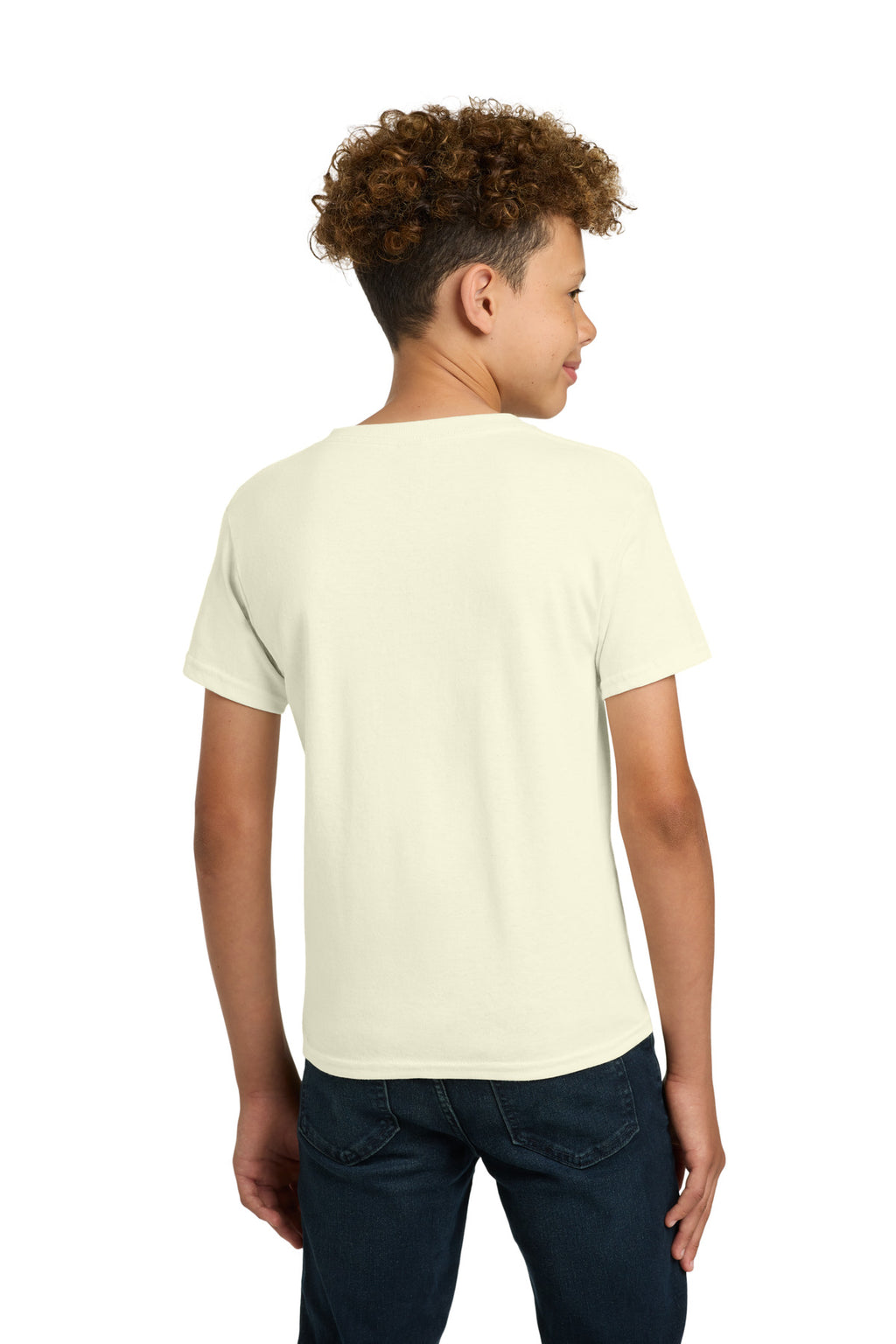 Gildan - Youth Heavy Cotton 100% Cotton T-Shirt. 5000B - Off White - back