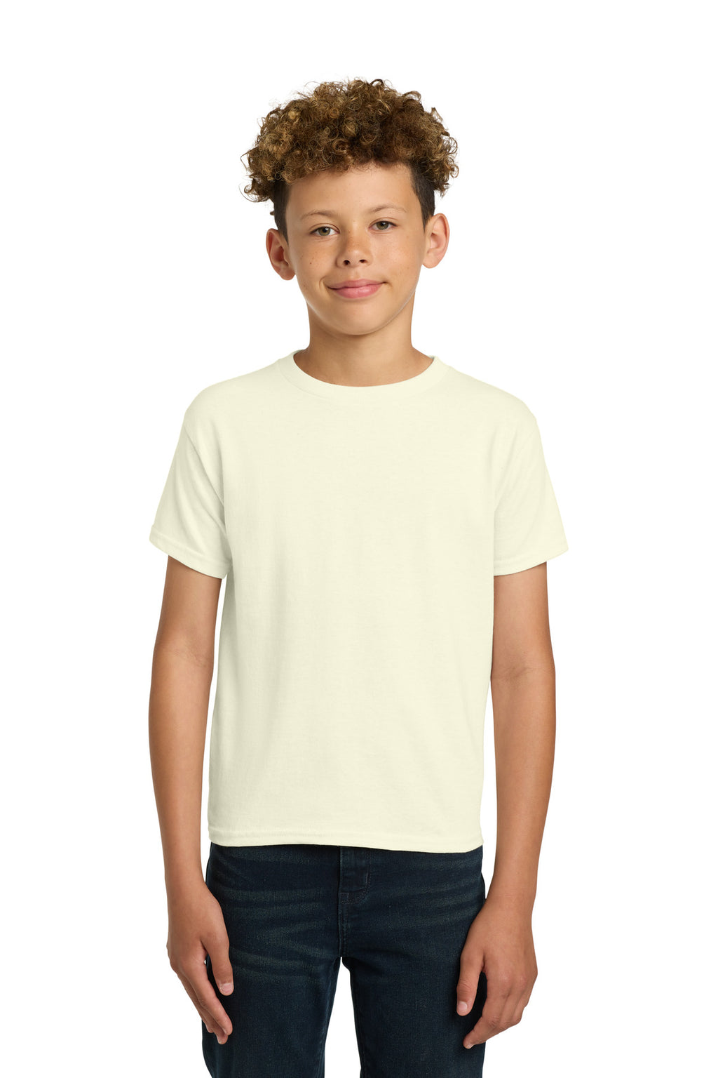Gildan - Youth Heavy Cotton 100% Cotton T-Shirt. 5000B - Off White - front