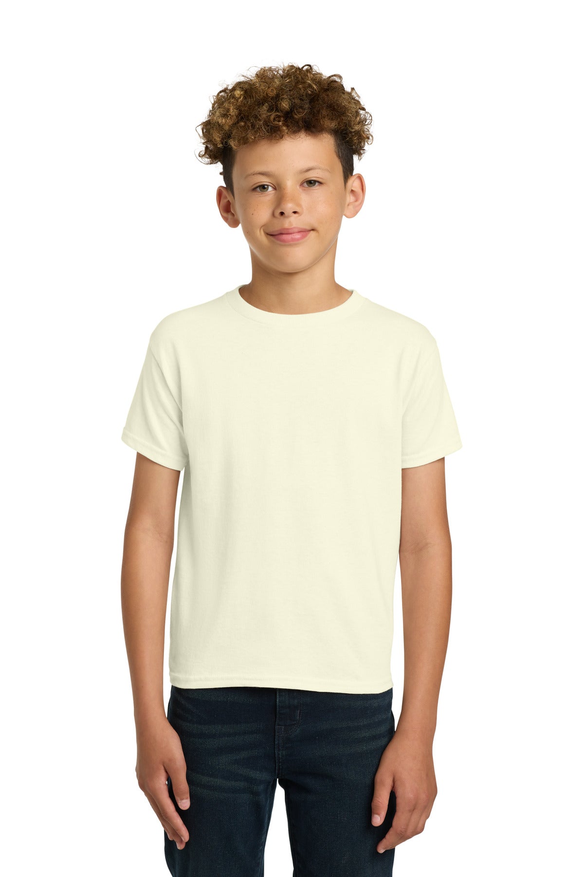Gildan - Youth Heavy Cotton 100% Cotton T-Shirt. 5000B - Off White - front