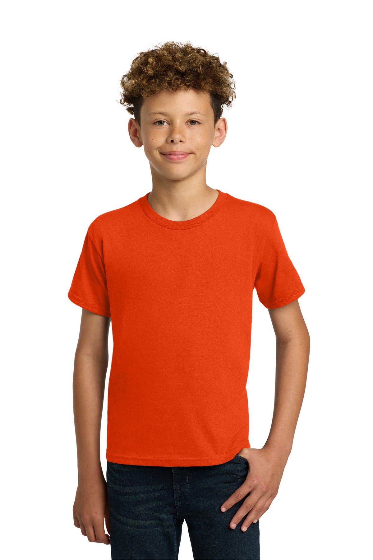 Gildan - Youth Heavy Cotton 100% Cotton T-Shirt. 5000B - Orange - front